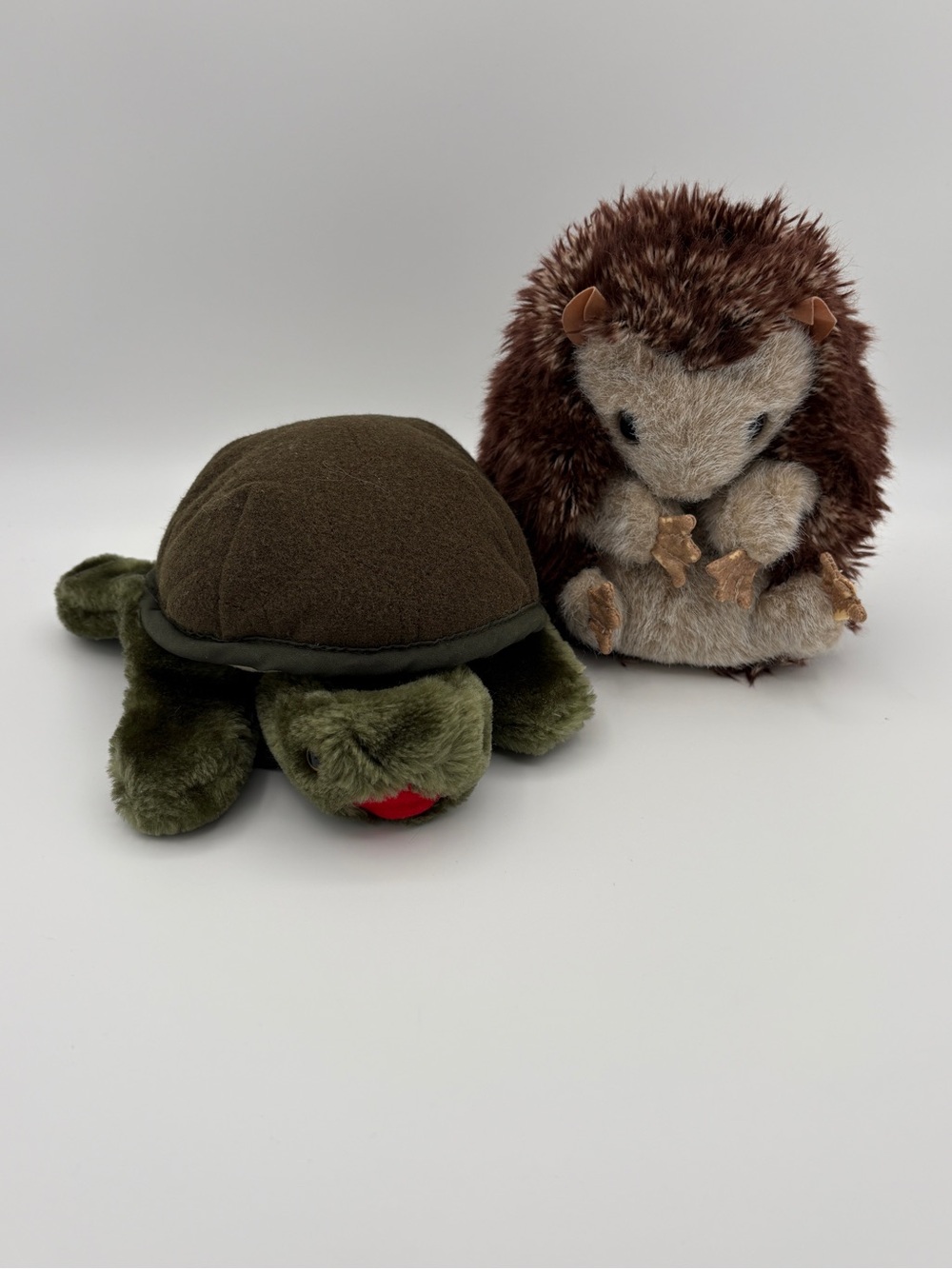 Folkmanis Hideaway Hand Puppet Lot Turtle & Hedgehog Plush Bundle